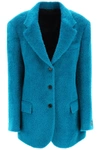Raf Simons Brushed-finish Single-breasted Blazer In Blue