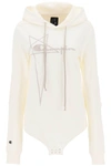 Rick Owens Champion X Hooded Bodysuit In White