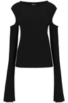 Rick Owens Black Porterville Cape Sleeve Sweater