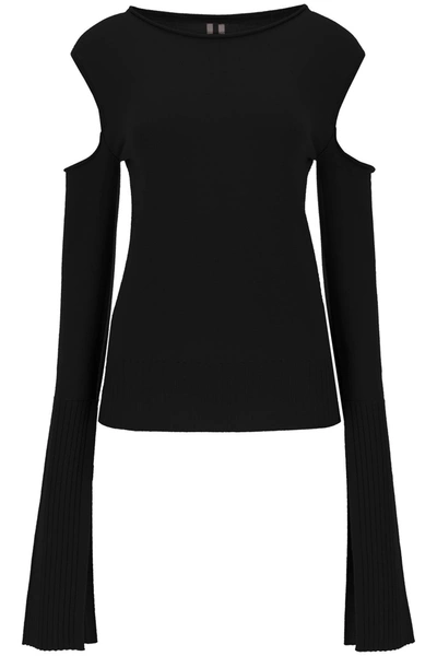 Rick Owens Cold Shoulder Neckline Jumper In Black