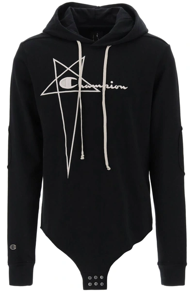 Rick Owens Black Champion Edition Body Hoodie