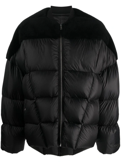 Rick Owens Luxor Flight Padded Down Jacket - Men's - Polyamide/virgin Wool/lamb Fur/goose Feather In Black