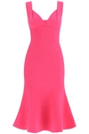 Roland Mouret Sweetheart Neckline Solid Color Maxi Dress In Fuchsia