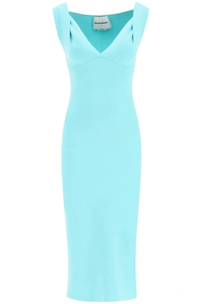 Roland Mouret Knit Fitted Midi Dress In Green