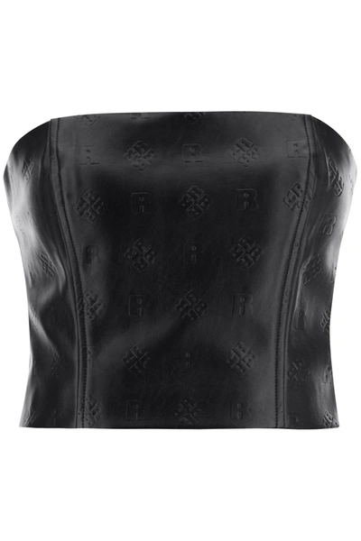 Rotate Birger Christensen Logo-embossed Cropped Tank Top In Black