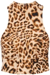 ROTATE BIRGER CHRISTENSEN LEOPARD PRINT JERSEY CROP TOP