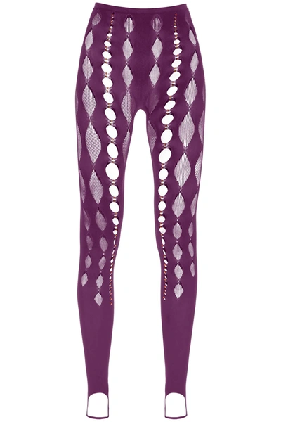 Rui Cut-out High-rise Stretch-woven Tights In Purple