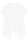 Sacai Asymmetric Crew Neck T-shirt In White