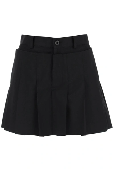 Sacai Pleated Skirt With Shorts In Black