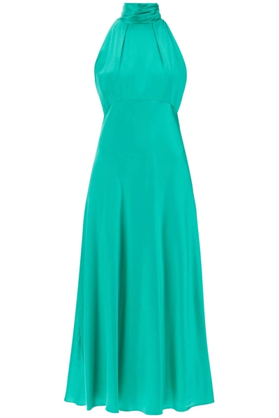 Saloni 'michelle' Satin Dress In Green