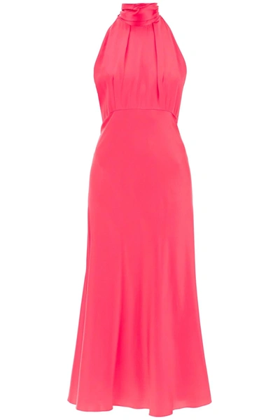 Saloni 'michelle' Satin Dress In Pink