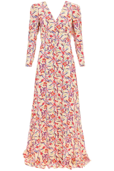 Saloni Floral-print Maxi Dress In Multicolor
