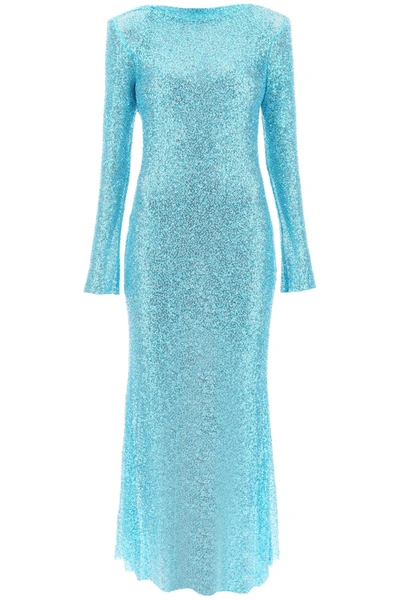SELF-PORTRAIT LONG-SLEEVED MAXI DRESS WITH SEQUINS AND BEADS