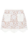 Self-portrait Self Portrait Mini Skirt In Floral Lace In White