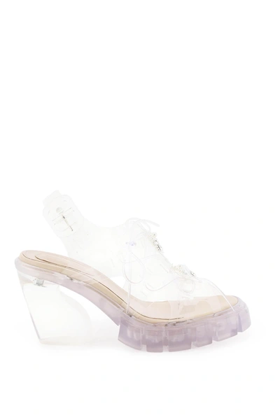 Simone Rocha Trek Clear Lace-up Platform Sandals In White