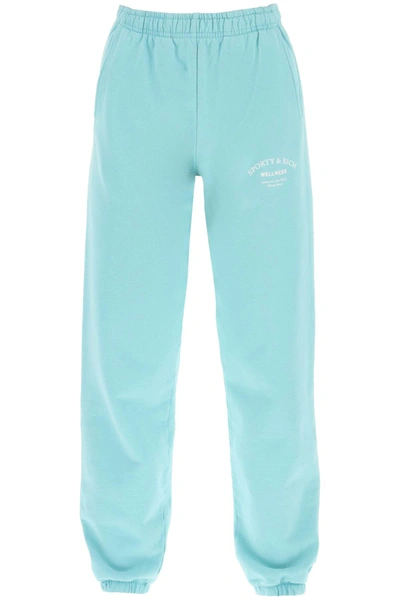 Sporty And Rich Jogger Trousers With Printed Logo In Light Blue