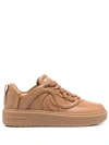 Stella Mccartney Stella Mc Cartney S Wave Embroidered Sneakers In Brown