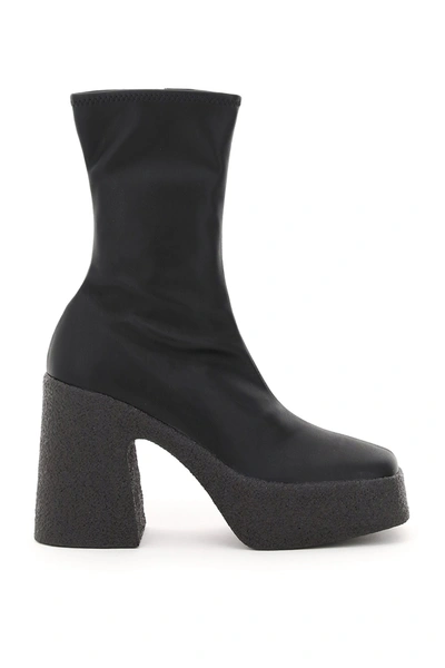 Stella Mccartney Thick Heel Stretch Boots In Black