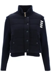 Thom Browne Reversible Knit-sleeve Padded Jacket In Blue