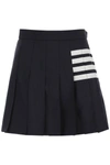 Thom Browne 4-bar Pleated Skirt In Blue
