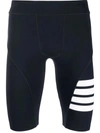 Thom Browne 4-bar Stripe Cycling Shorts In Blue