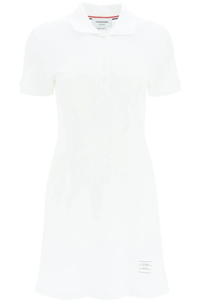 Thom Browne Pique Flared Tennis Dress In White