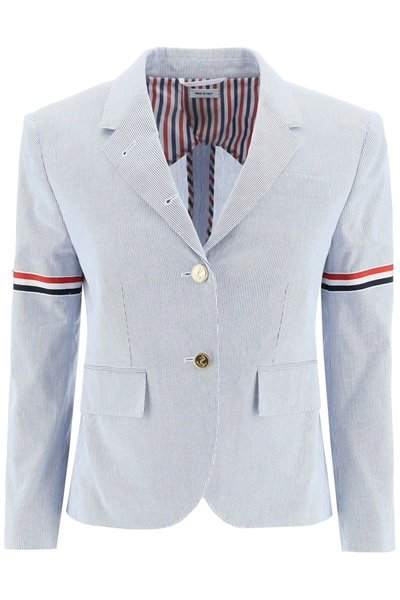 Thom Browne Pincord High Armhole Sport Coat In Light Blue
