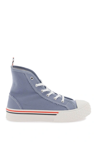 Thom Browne Tartan Sole Sneakers In Light Blue