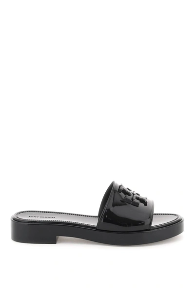 Tory Burch Eleanor Jelly Slide Sandals In Black