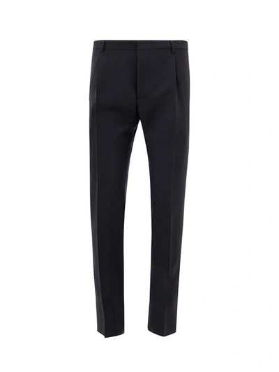 Valentino Slim Cut Tailored Trousers In Blue