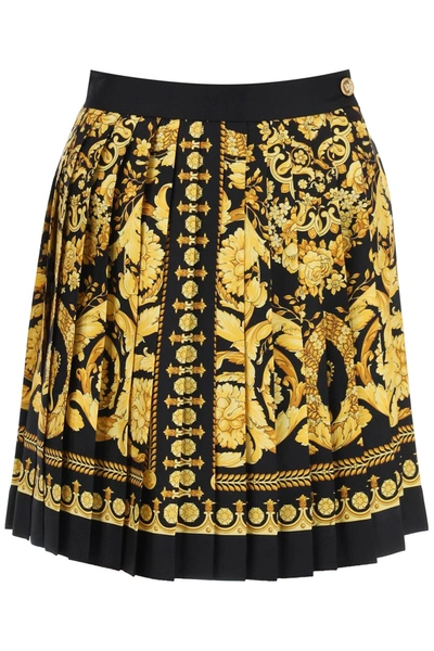 VERSACE BAROCCO PLEATED MINI SKIRT