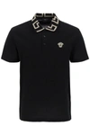 VERSACE TAYLOR FIT POLO SHIRT WITH GRECA COLLAR