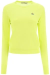 Vivienne Westwood Womens Neon Yellow Bea Logo-embroidered Wool-blend Knitted Jumper In Yellow