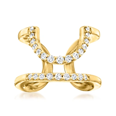 Ross-simons Diamond Nail Ring In 18kt Gold Over Sterling In Silver