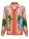 Casablanca Paix Et Amour Tennis Club-print Silk Shirt