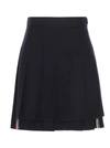 Thom Browne Graphite Wool Mini Skirt For Women
