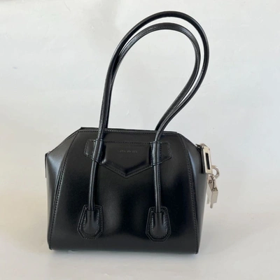Pre-owned Givenchy Black Mini Antigona Lock Handbag