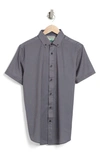 Report Collection Recycled 4-way Mini Geo Print Sport Shirt In Grey