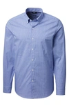 CUTTER & BUCK SOAR TAILORED WINDOWPANE CHECK DRESS SHIRT