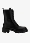 Versace Vagabond Lace-up Army Boots In Black