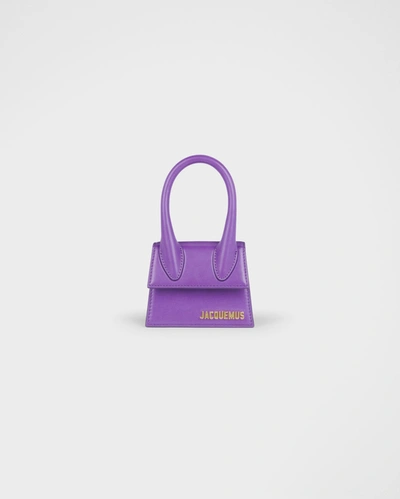 Jacquemus Women Le Chiquito Mini Leather Tote In Purple