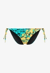 Versace Women's Vita Baroccodile Print String Bikini Bottom In Multicolor