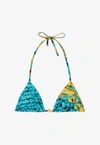 VERSACE BAROCCODILE PRINT TRIANGLE BIKINI TOP