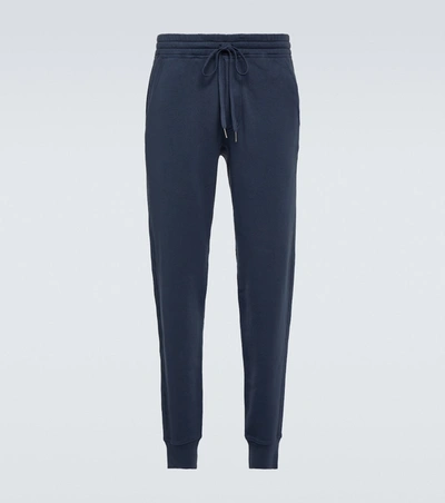 Tom Ford Cotton Jersey Sweatpants In Blue