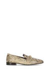 Tory Burch Jessa Python Print Leather Loafers In Beige