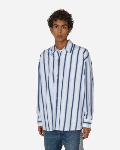 Our Legacy Crypto Stripe Borrowed Shirt In Blue