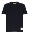 Thom Browne Stripe-detailing Wool T-shirt In Blue