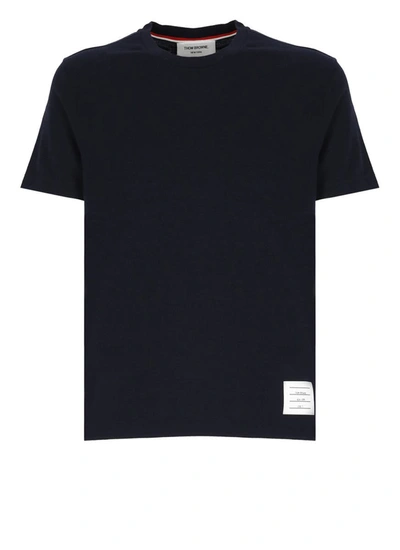 Thom Browne Blue 4bar T-shirt In Black