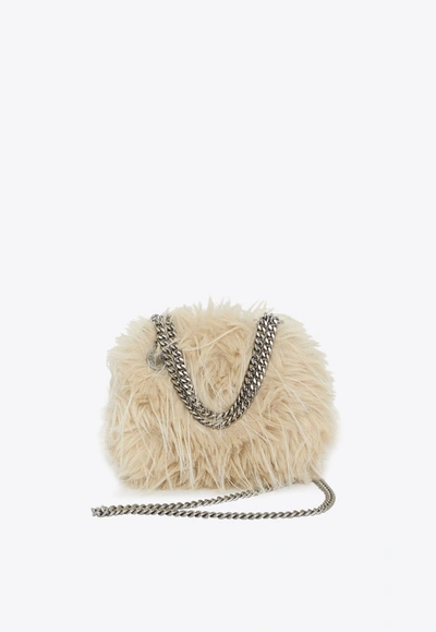 Stella Mccartney Maxi Falabella Shaggy Bag In Beige