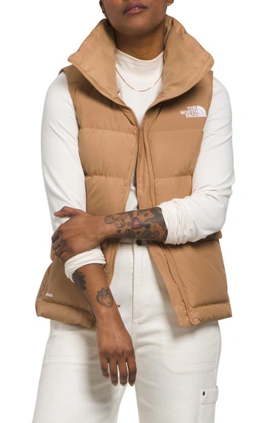 The North Face Gotham Down Puffer Vest In Almond Butter